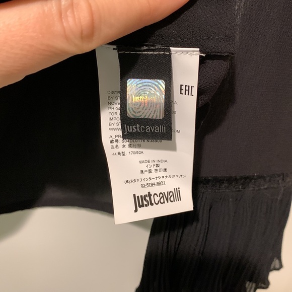 NWT Just Cavalli Women’s woven long sleeve top, size 44 Italy / 6 - 8 US - Picture 5 of 7